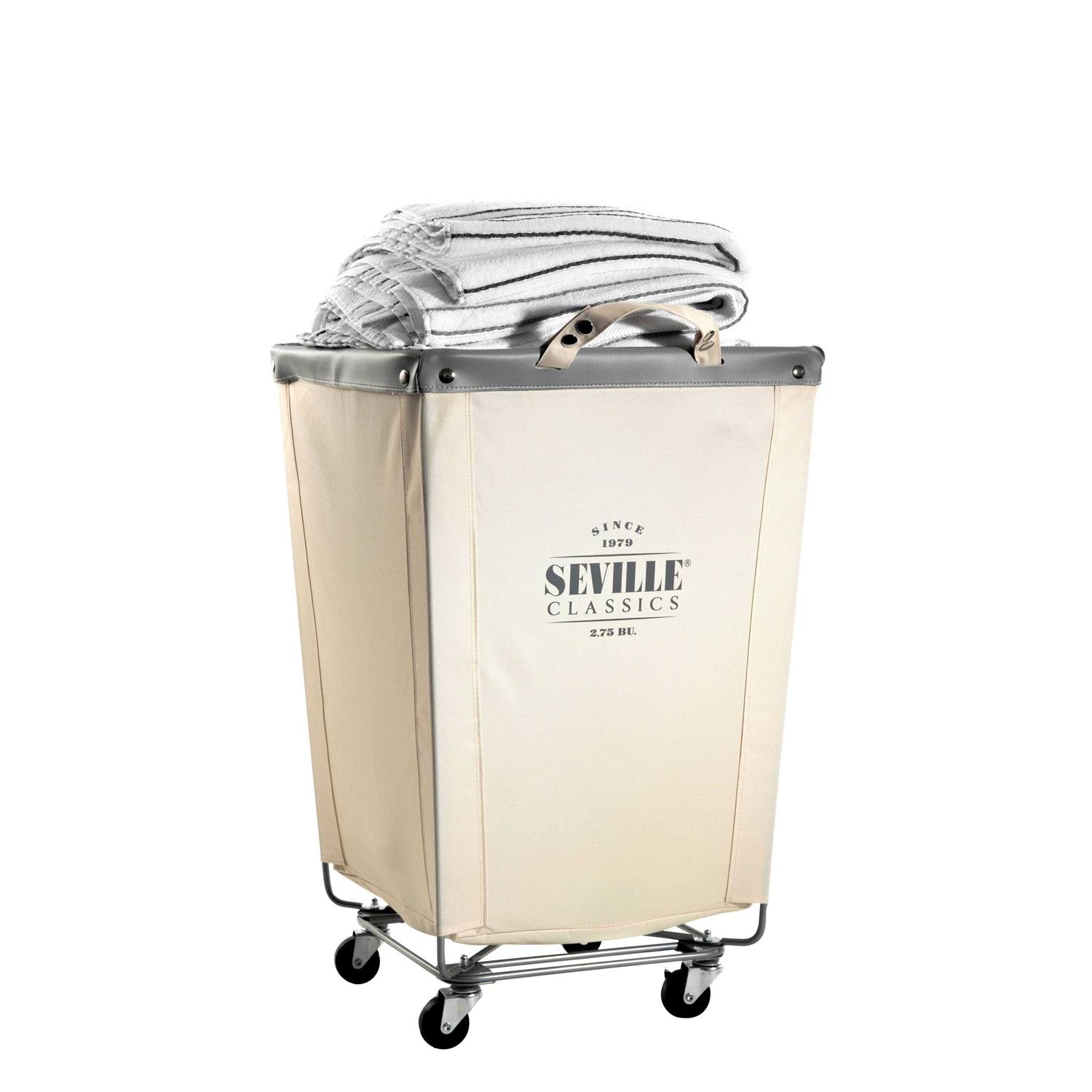 Seville Classics Commercial Heavy Duty Laundry Hamper Canvas