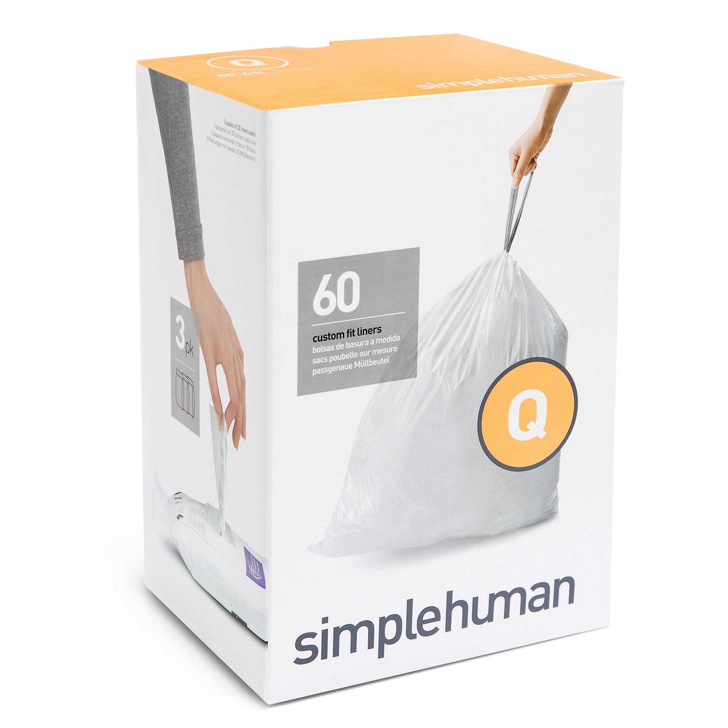simplehuman Code Q Custom Fit Drawstring Trash Bags in Dispenser Packs