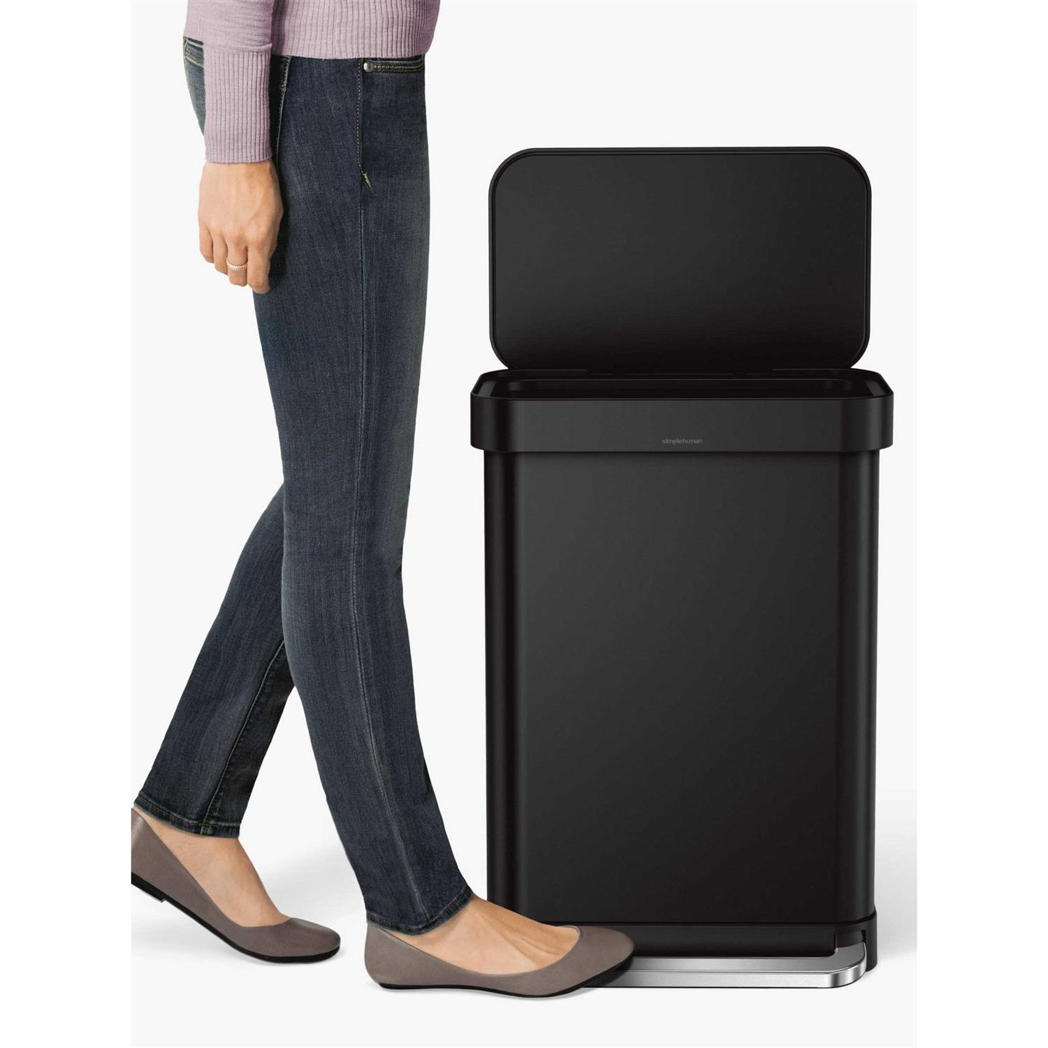 simplehuman 55L rectangular step can with liner pocket - Image 2