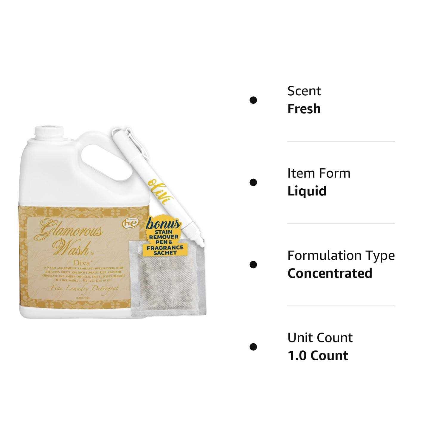 Tyler Diva Glamorous Wash Laundry Detergent 1 Gallon With Olivi Stain Remover Pen - Image 2