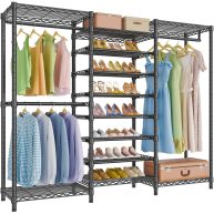 VIPEK S3 Free Standing Clothes Rack Heavy Duty Garment Rack 6-Tier Shoe Rack Closet Storage Organizer Large Wardrobe