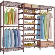 VIPEK S3 Free Standing Clothes Rack Heavy Duty Garment Rack 6-Tier Shoe Rack Closet Storage Organizer Large Wardrobe