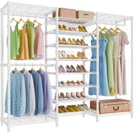 VIPEK S3 Free Standing Clothes Rack Heavy Duty Garment Rack 6-Tier Shoe Rack Closet Storage Organizer Large Wardrobe