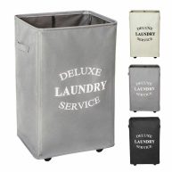 WOWLIVE Large Rolling Laundry Basket Wheels 90L Collapsible Tall Laundry Hamper Handle Foldable Dirty Clothing Basket Fold up Rectangular Hampers