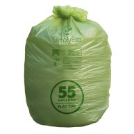 Simply Bio 55 Gal. 1.57 Mil. Compostable Trash Bags with Flat Top
