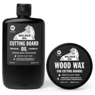 WALRUS Oil Cutting Board Oil and Wood Wax Set. For Cutting Boards, Butcher Blocks, Wooden Spoons, and Bowls. 100% Food-safe