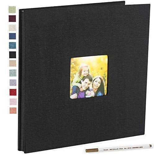 Vienrose Large Photo Album Self Adhesive for 4×6 8×10 Pictures Linen Scrapbook Album DIY 40 Blank Pages with A Metallic Pen