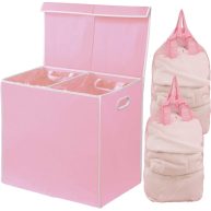Simple Houseware Simplehouseware Double Laundry Hamper with Lid and Removable Laundry Bags