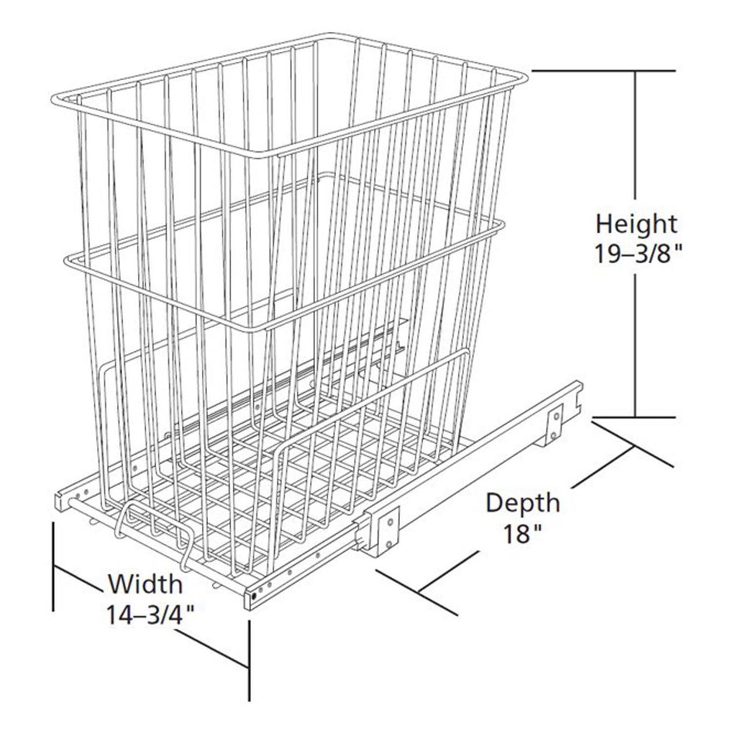 Rev-A-Shelf Pullout Wire Hamper HRV-1520 S CR - Image 4
