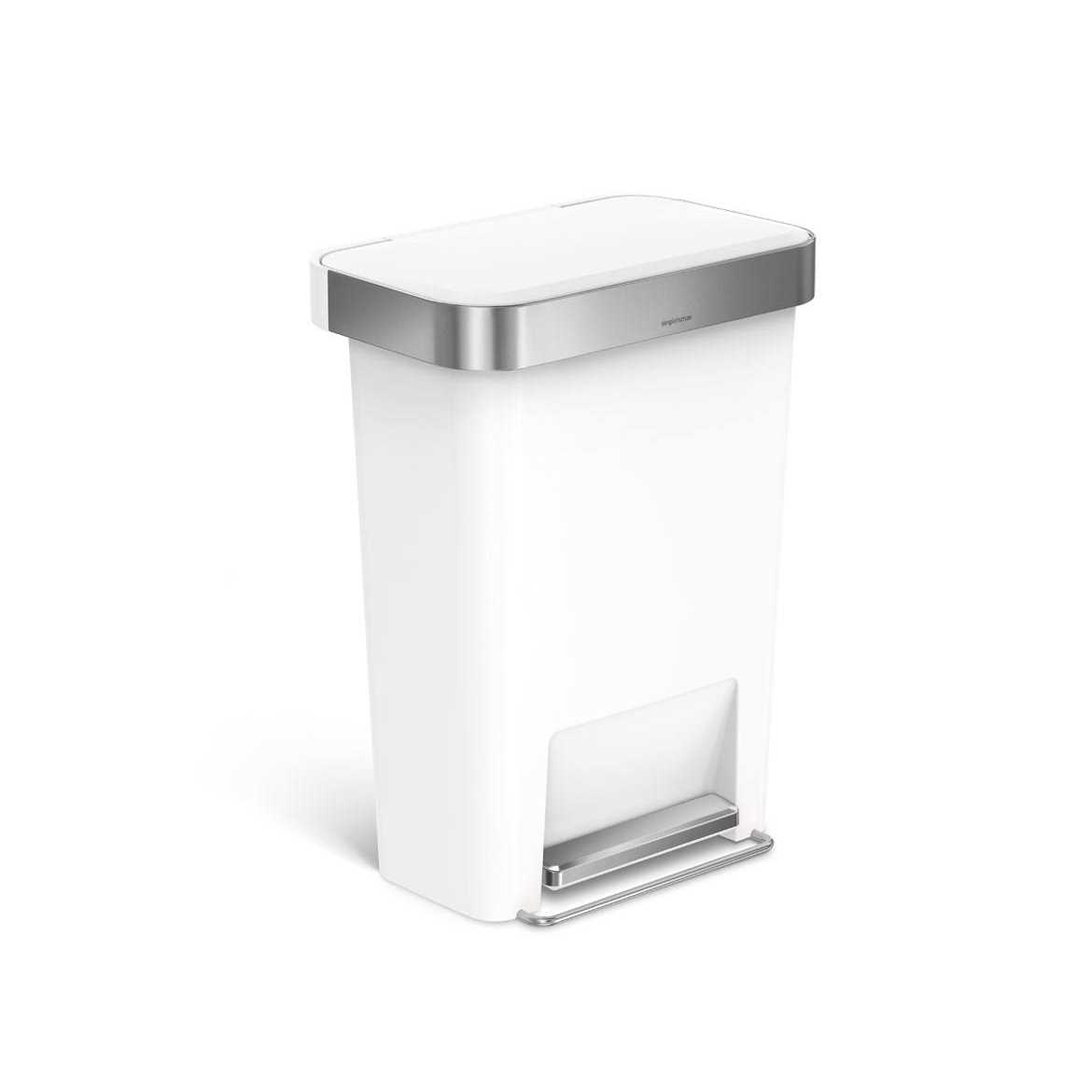simplehuman Plastic Rectangular Step Trash Can with Liner Pocket