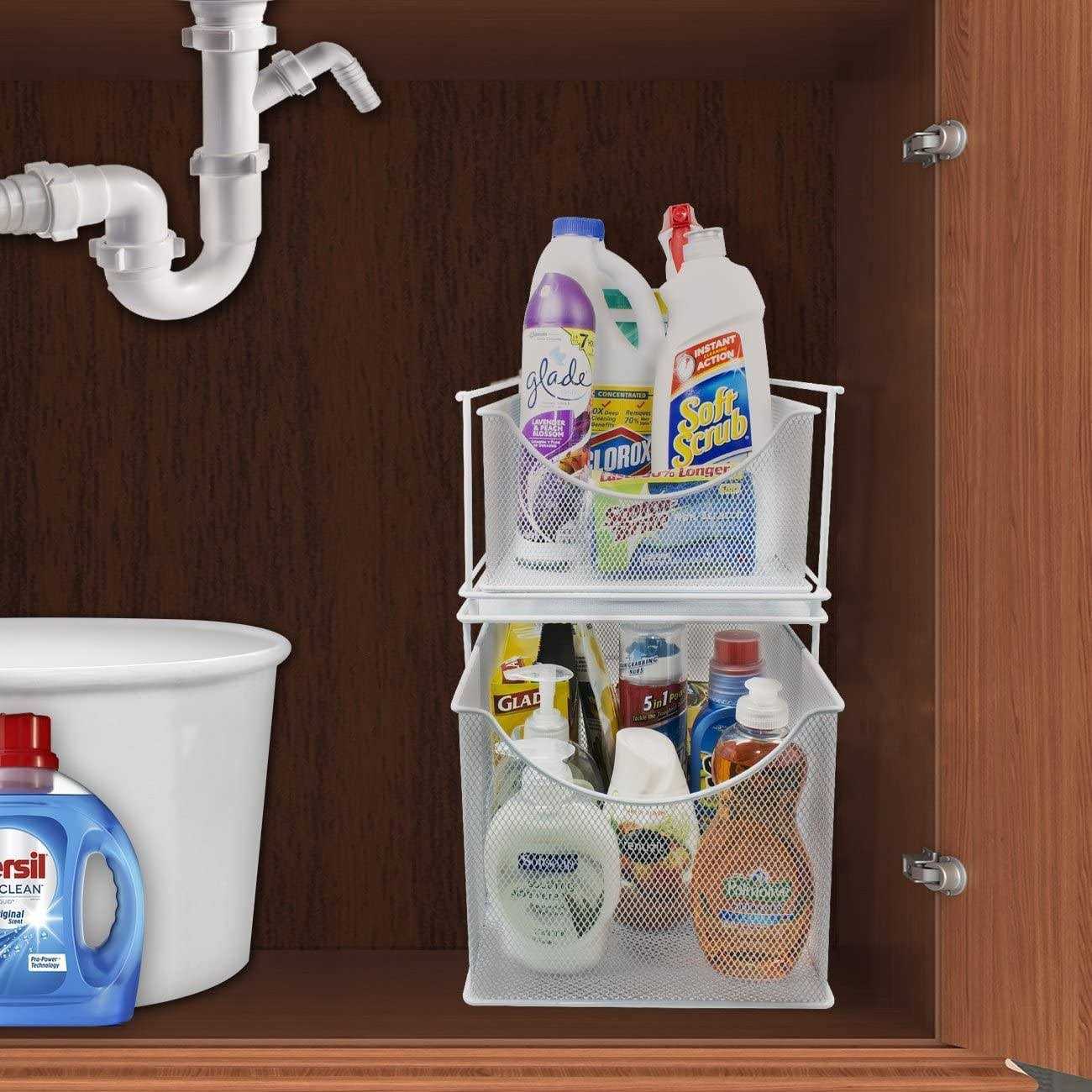 Sorbus 2 Tier Pull Out Cabinet Organizer - Image 5