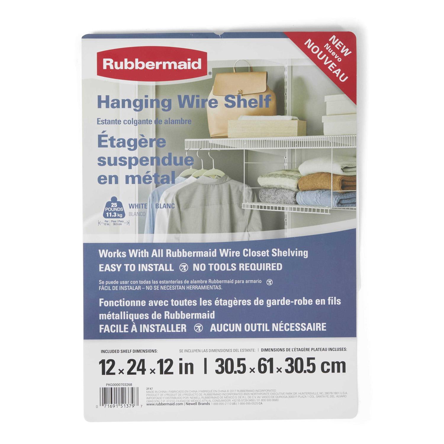 Rubbermaid Universal Closet Steel Wire Added Storage Hanging Shelf - Image 3