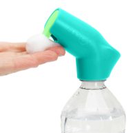 Suds2Go Refillable Caps 2 Pack Universal Fit Turns Most Disposable Water Bottles Into A Hand Washing Station