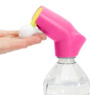 Suds2Go Refillable Caps 2 Pack Universal Fit Turns Most Disposable Water Bottles Into A Hand Washing Station