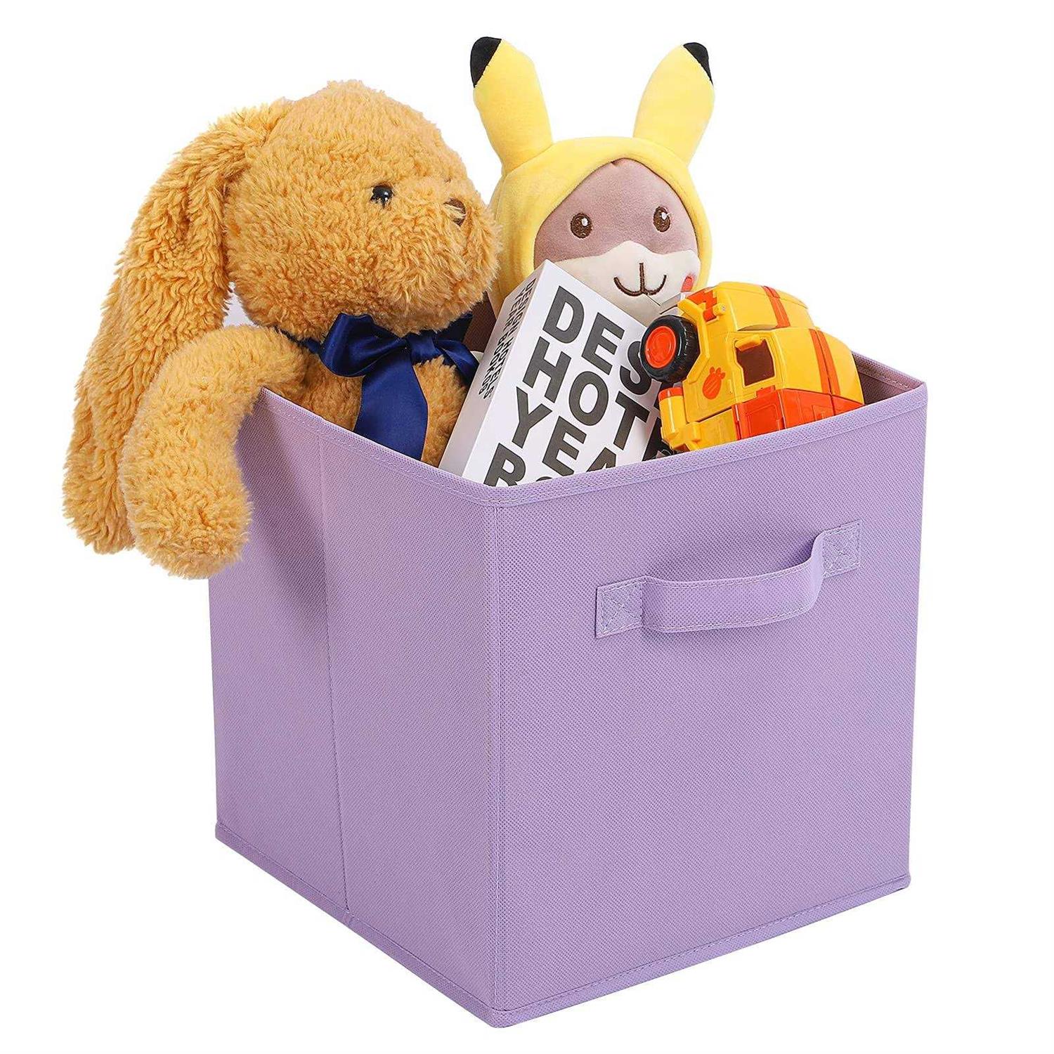 Stero Fabric Storage Bins 6 Pack Fun Colored Durable Storage Cubes with Handles - Image 5