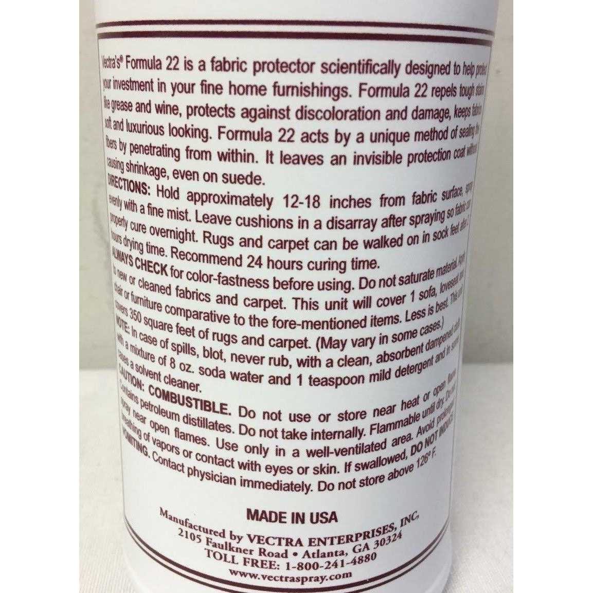 Vectra 32 Furniture, Carpet And Fabric Protector Spray - Image 4