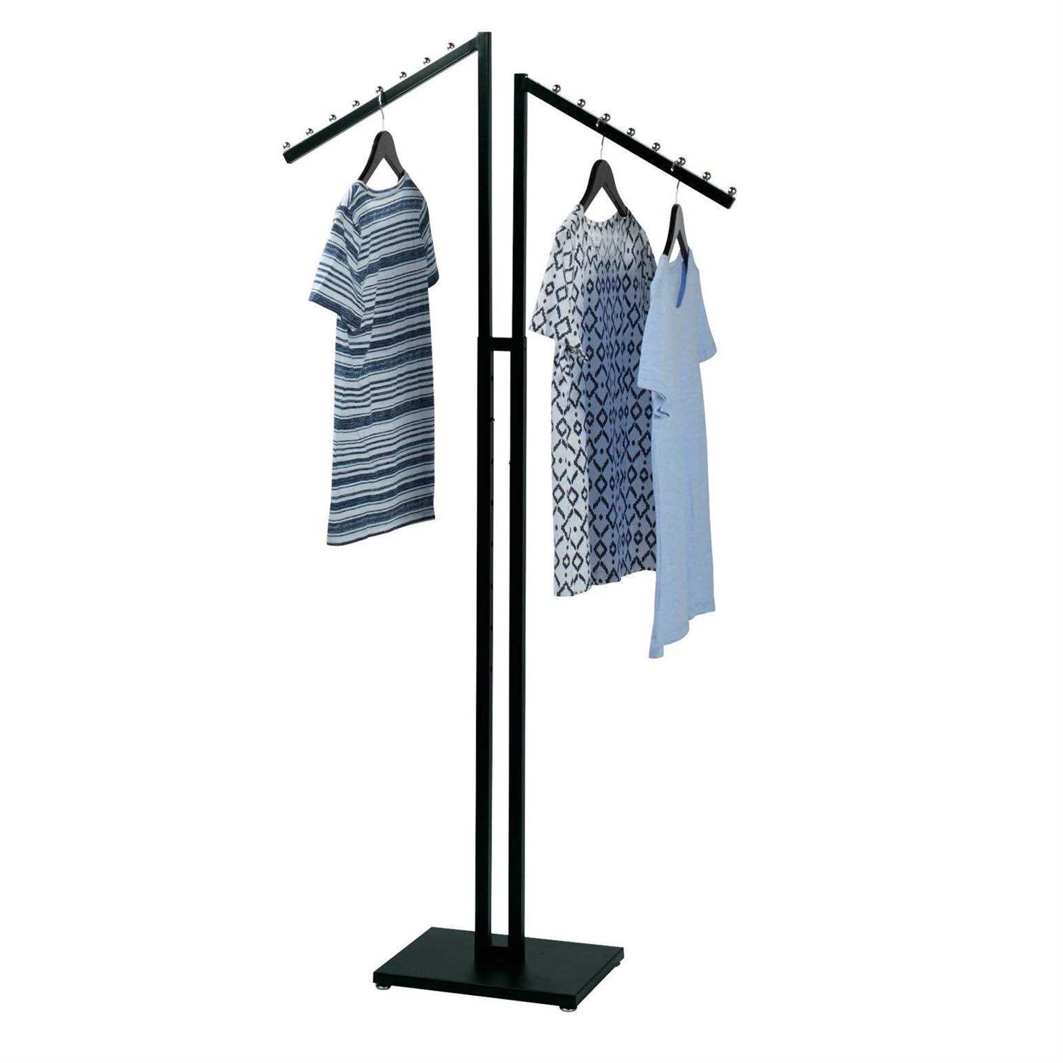 SSWBasics Black 2-Way Clothing Rack with Slant Arms - Image 4