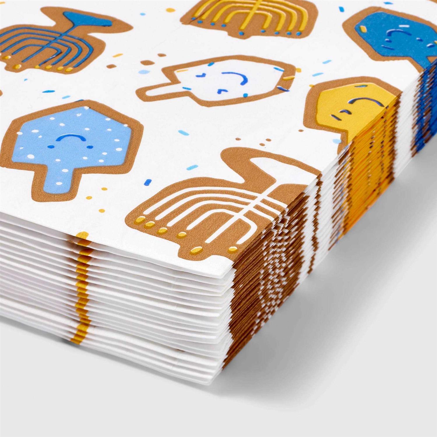 Spritz 20ct Disposable Hanukkah Lunch Napkins Blue - Image 2