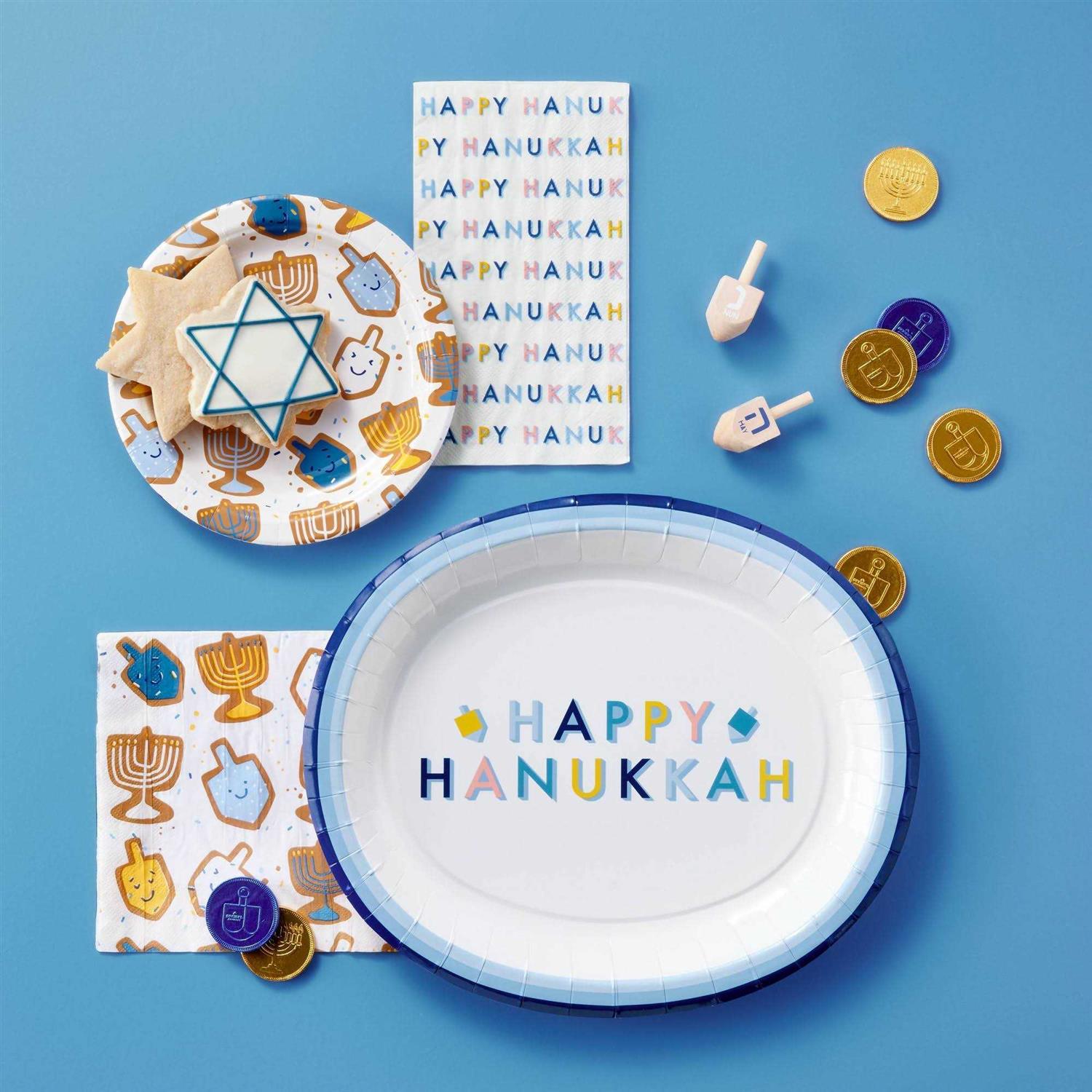 Spritz 20ct Disposable Hanukkah Lunch Napkins Blue - Image 3