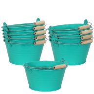 Sunnydaze Galvanized Steel Bucket Planter with Handle