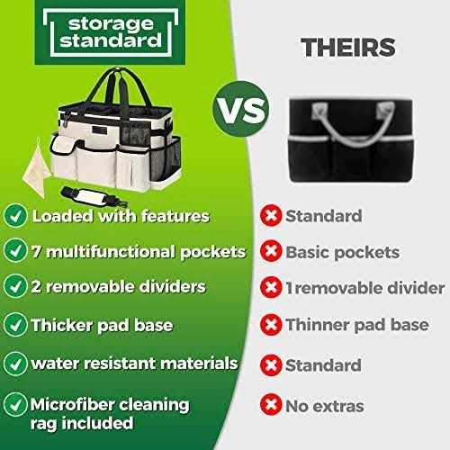 Storage Standard Cleaning Caddy Organizer with Handle Large Caddy Bag for House & Bathroom Cleaning Supplies - Image 3