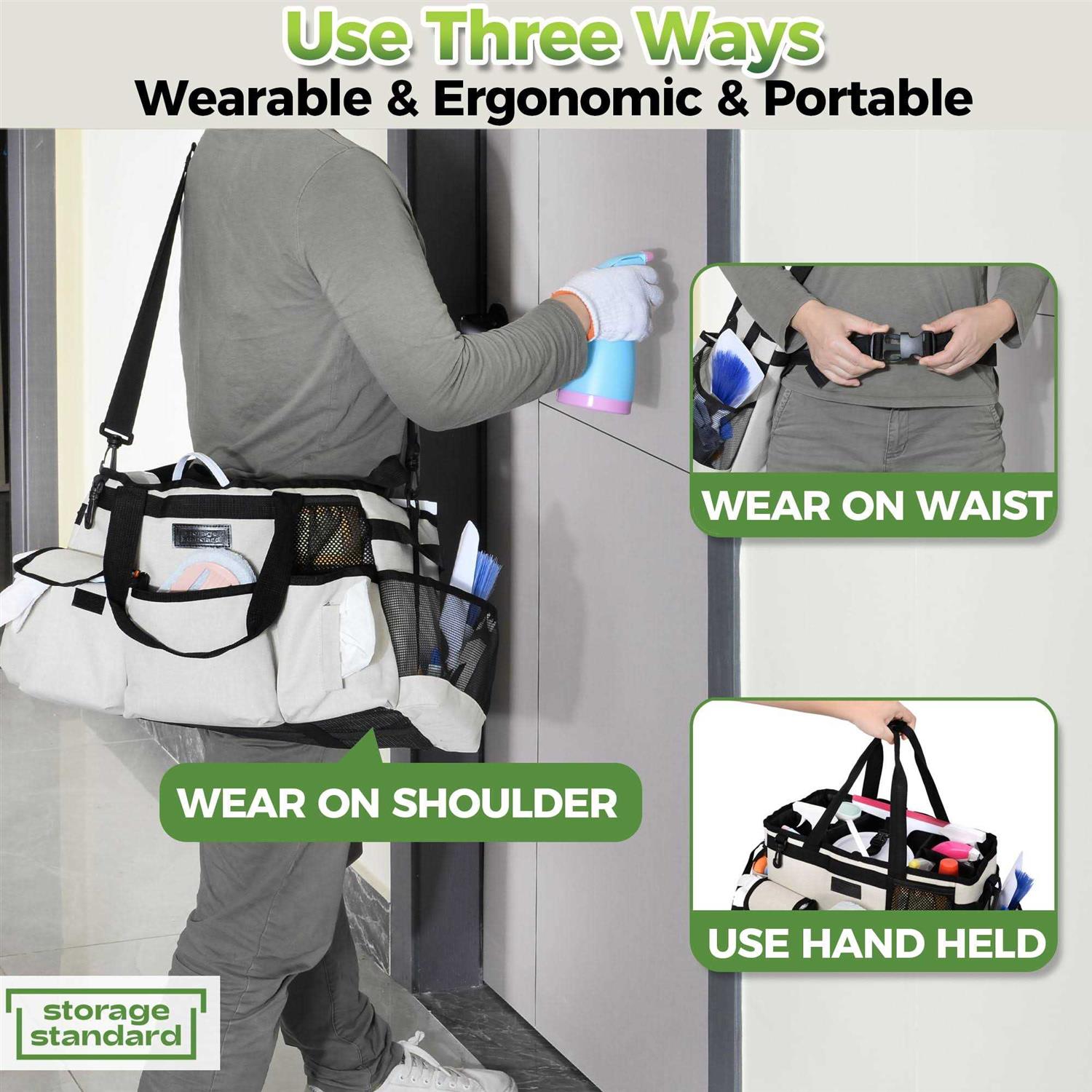 Storage Standard Cleaning Caddy Organizer with Handle Large Caddy Bag for House & Bathroom Cleaning Supplies - Image 4