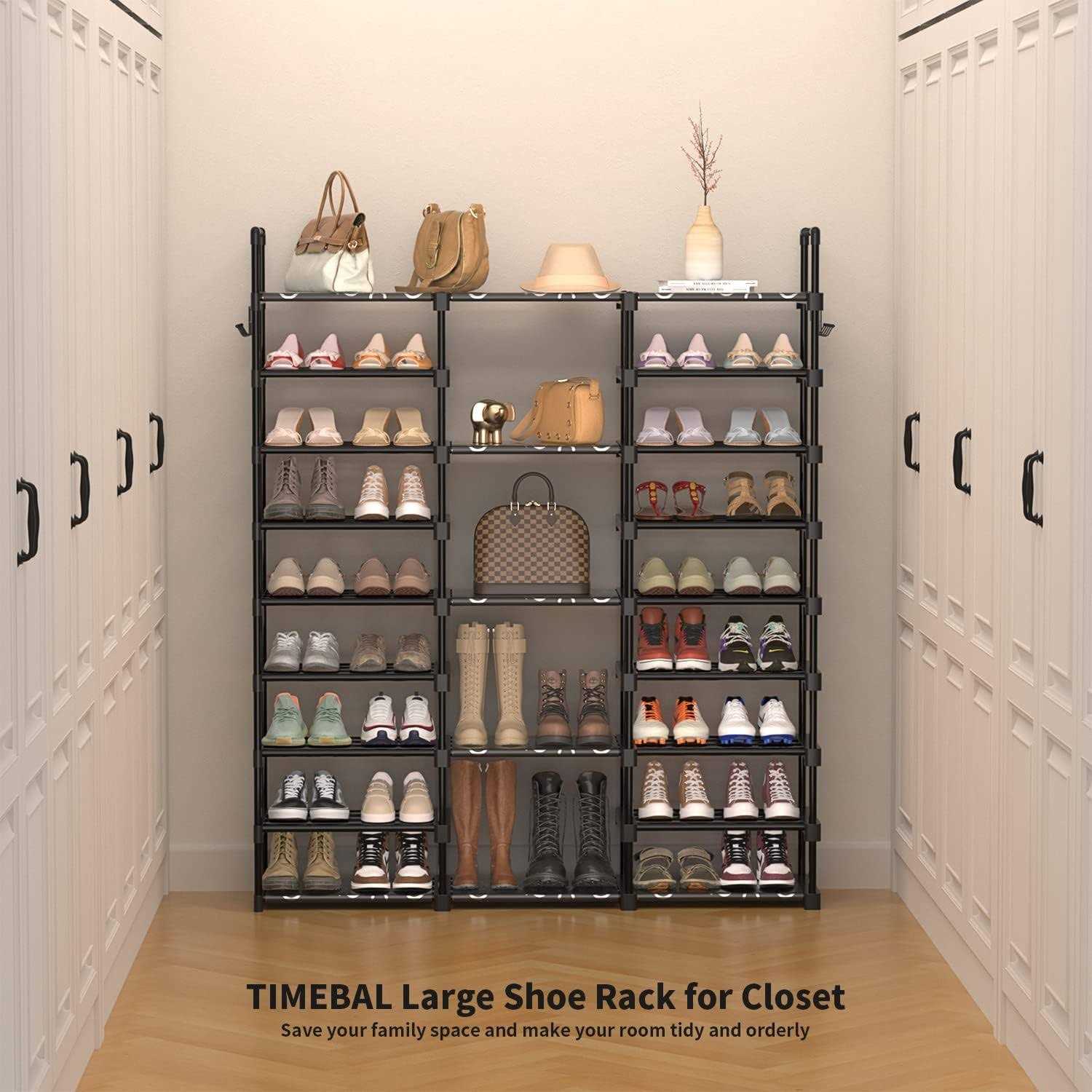 Timebal 9 Tiers Shoe Rack Storage Organizer Shoe Shelf Organizer For E - Image 5