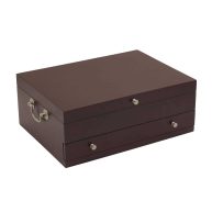 Wallace Cutlery/Flatware Chest with Drawer Walnut Finish