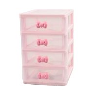 WQURC Lovely Pink Receiving Storage Cabinets Box With Multi-layers And Pink Bowknot Handle