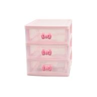 WQURC Lovely Pink Receiving Storage Cabinets Box With Multi-layers And Pink Bowknot Handle
