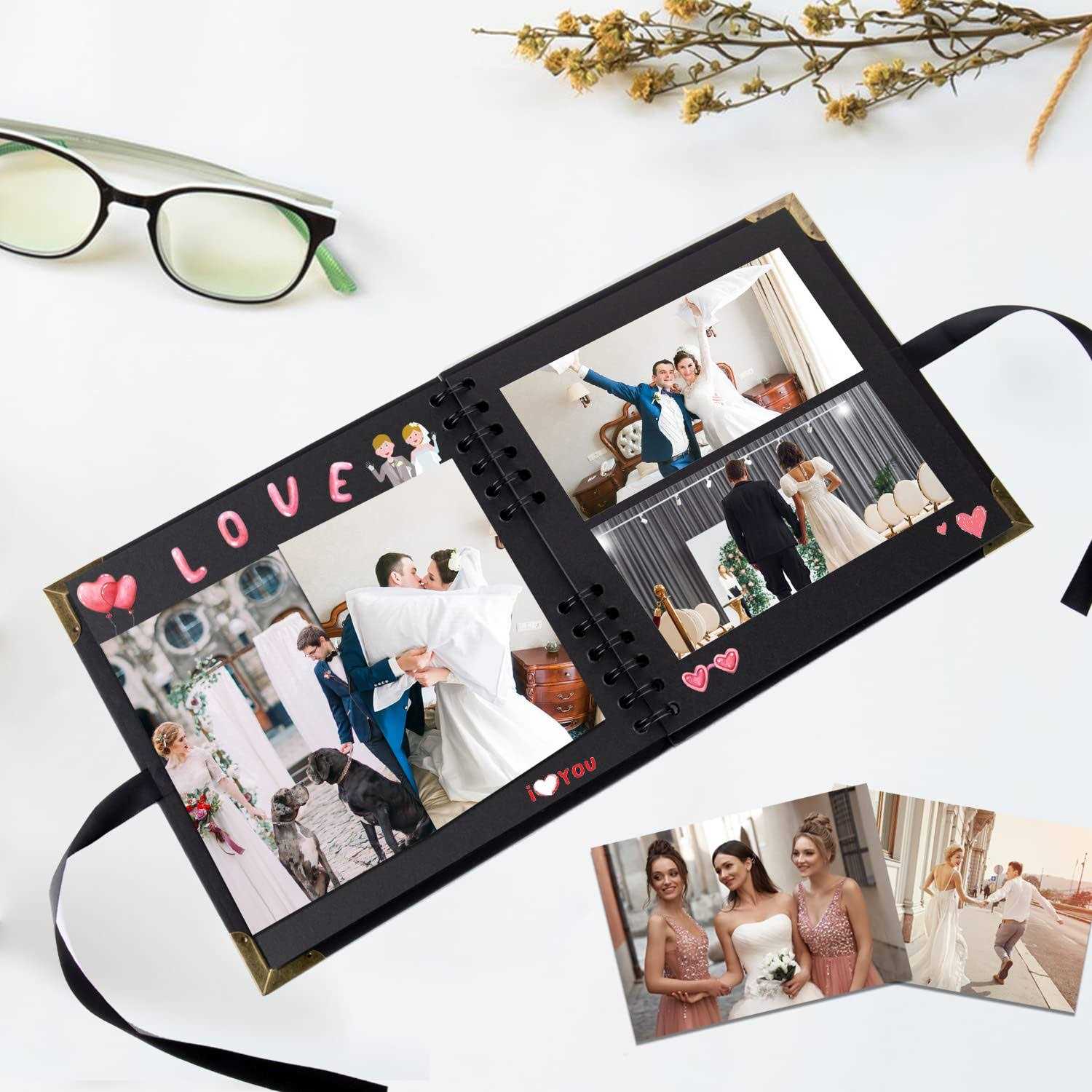 Scrapbook Scrapbook Album 60 Pages Ideal for Your DIY Scrapbooking Albums Wedding and Anniversary Family Photo Album - Image 3