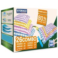 Storage Master 26 Space Saver Vacuum Storage Bags for Clothes, Airtight Vacuum Sealed Space Saver Bags for Blankets and Comforters