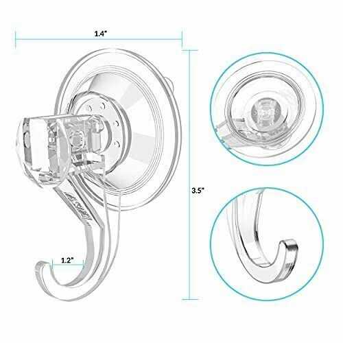 Vis’v Suction Cup Hooks Small Clear Reusable Heavy Duty Vacuum Suction Cup Hooks Strong Window Glass Kitchen Bathroom Hooks for Towel Loofah Robe Key - Image 4