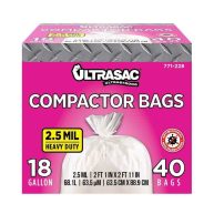 Ultrasac Heavy Duty Compactor Bags 18 Gallon 2.5 Mil