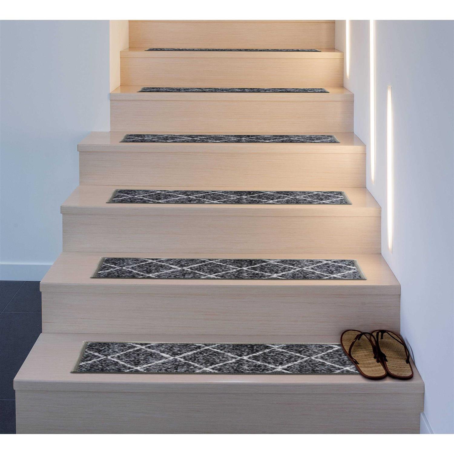 World Rug Gallery Contemporary Trellis Non-Slip Stair Treads - Image 3