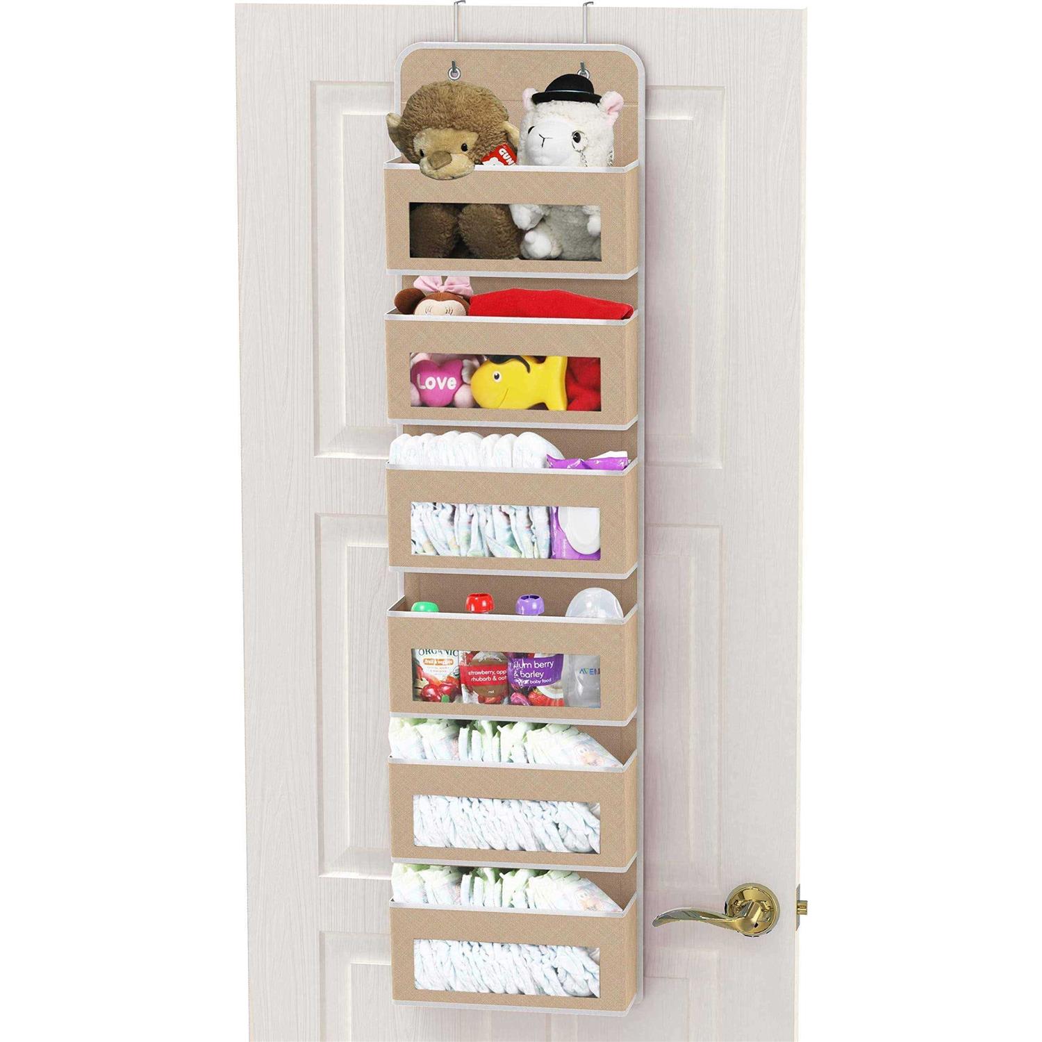 Simple Houseware Over Door/Wall Mount 6 Clear Window Pocket Organizer