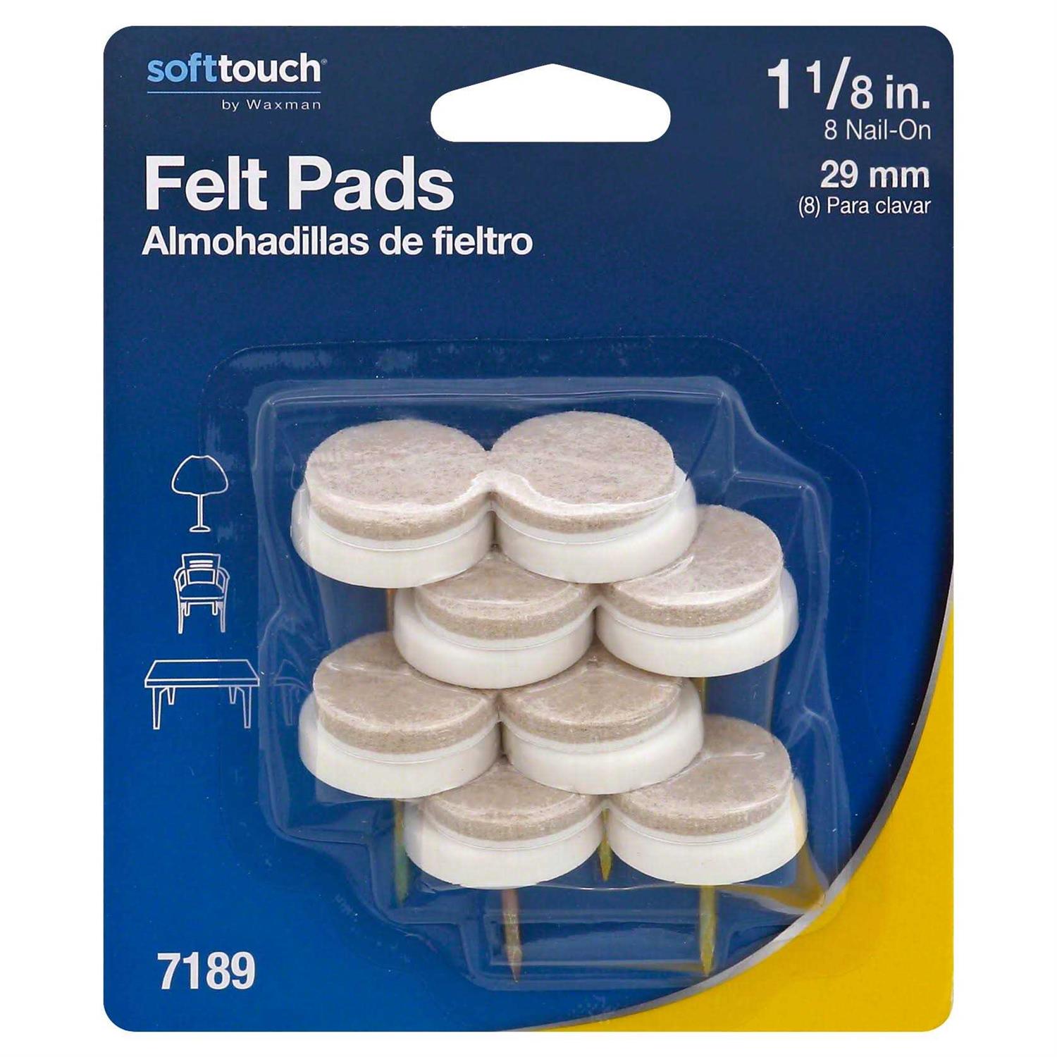 Waxman Soft Touch Felt Pads, Nail-On, 1-1/8 Inch