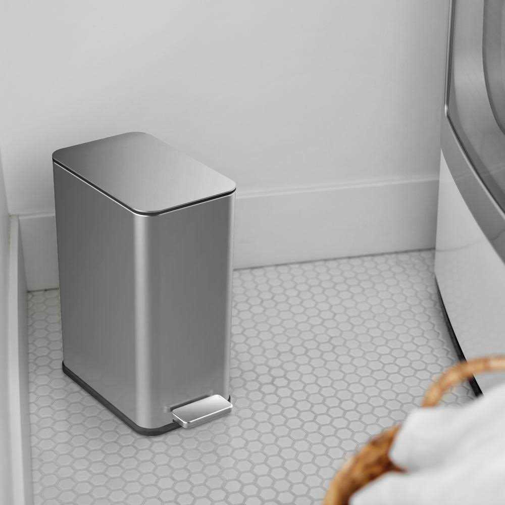 StyleWell 2.6 Gal. Stainless Steel Slim Step-On Trash Can - Image 2