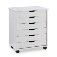 Riverbay Furniture Six Drawer Wood Rolling Cart RF-5018