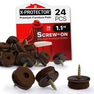 X-Protector 24 pcs Screw-On Felt Furniture Pads Protector