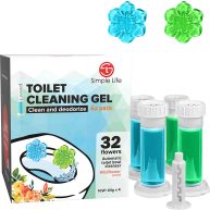 Simple Life Toilet Bowl Cleaner, Fresh Flower Gel Stamp, Stops Limescale and Stains with Air Freshening Scent