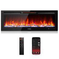 TURBRO 50 in. WiFi Electric Radiant Fireplace with Crackling Sound