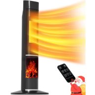 Uthfy 32 Space Heater for Large Room 1500W Tower Heater With Flame for Indoor Use