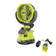 RYOBI ONE+ 18V Cordless 4 in. Clamp Fan Kit with 1.5 Ah Battery and Charger