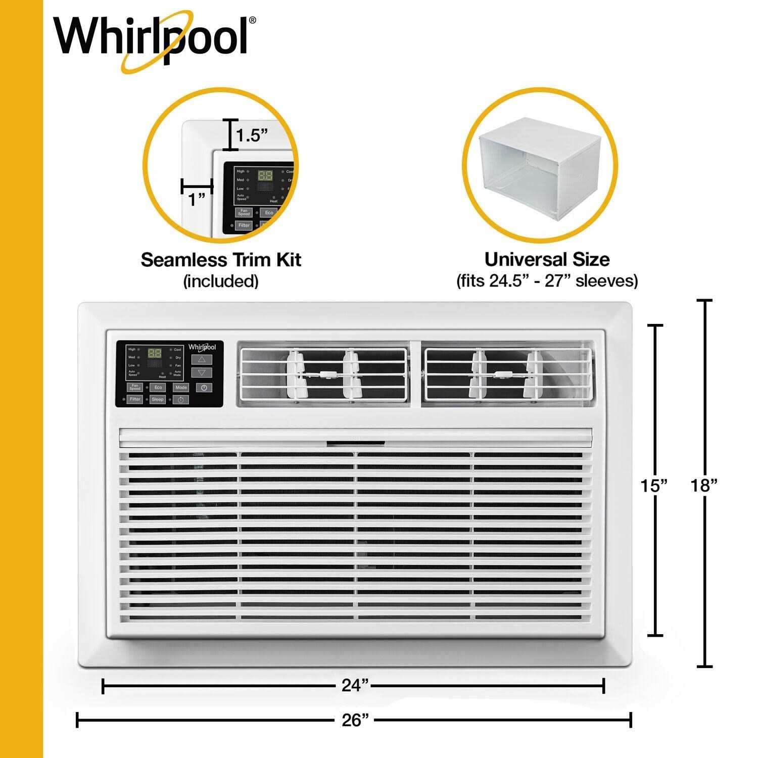 Whirlpool 10,000 BTU 230V Through-the-Wall Air Conditioner with Remote Control WHAT102-2BW - Image 2