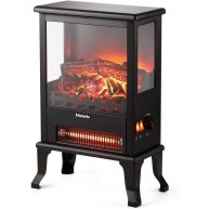 TURBRO Suburbs TS17Q Infrared Electric Fireplace Stove 19 Freestanding Stove Heater with 3-Sided View