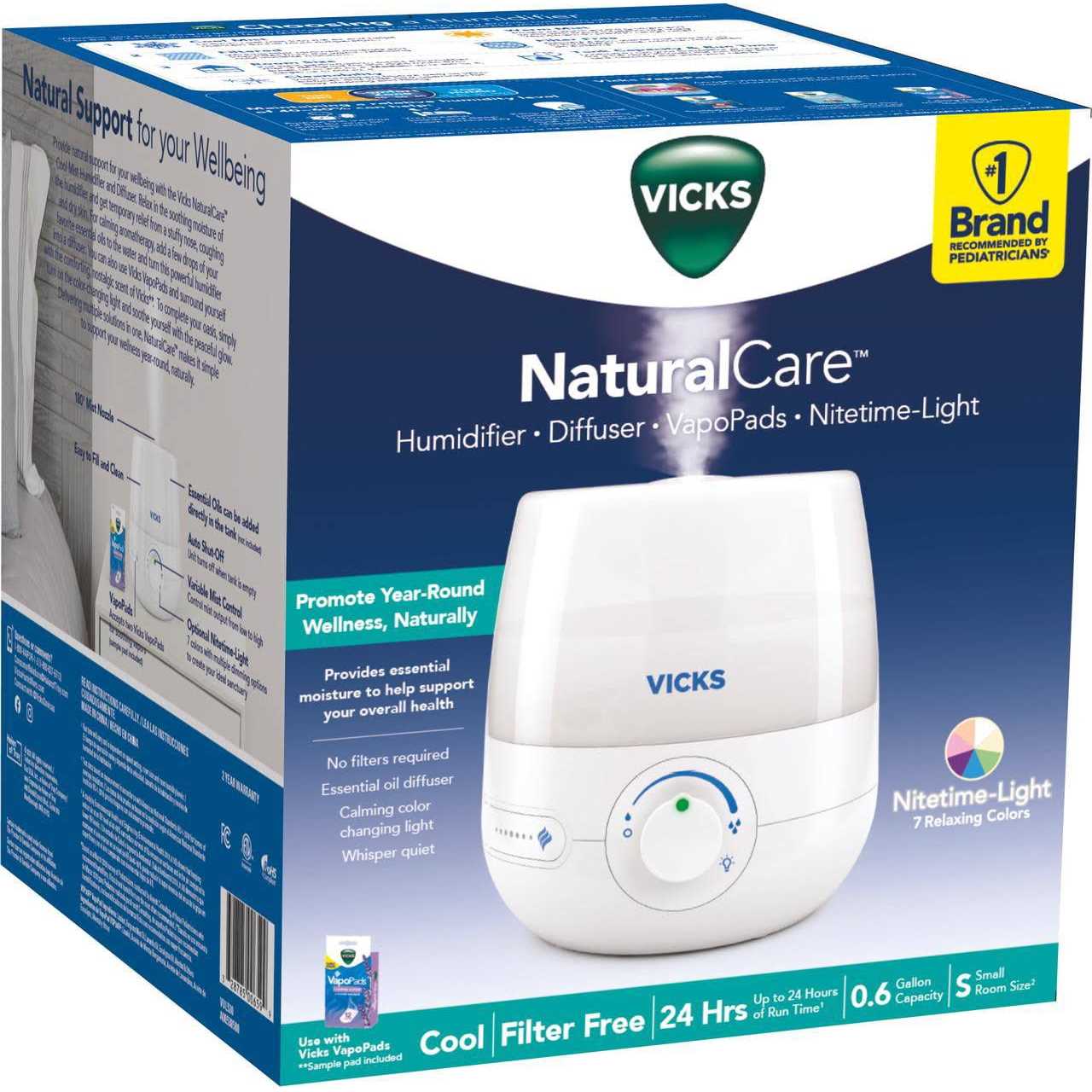 Vicks 0.6 Gallon NaturalCare Cool Mist Ultrasonic Humidifier - Image 3