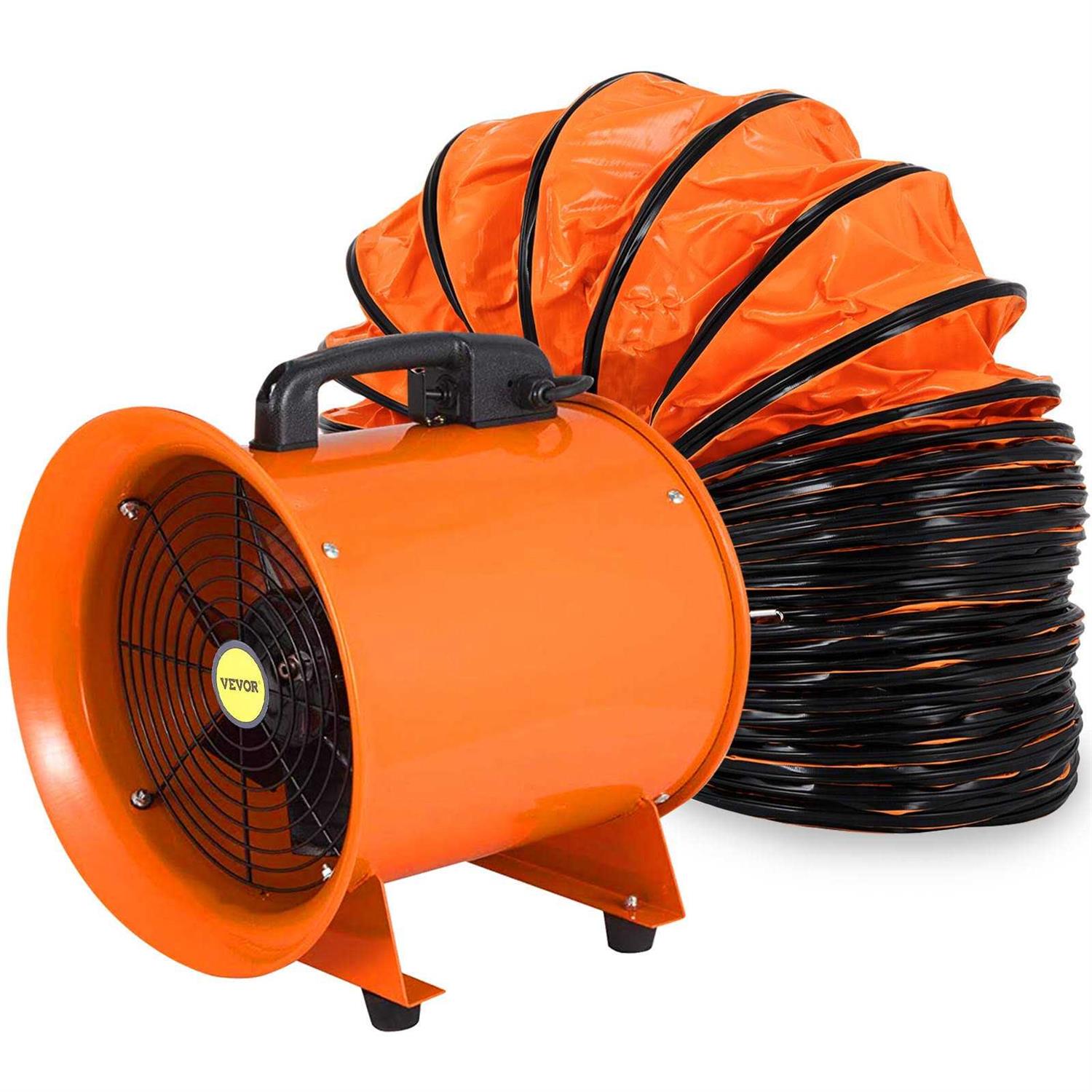 VEVOR Utility Blower Fan 12 Inches High Velocity Ventilator Portable Ventilation Fan Fume Extractor GYGFJ12YCD10MGZ01V1 - Image 4