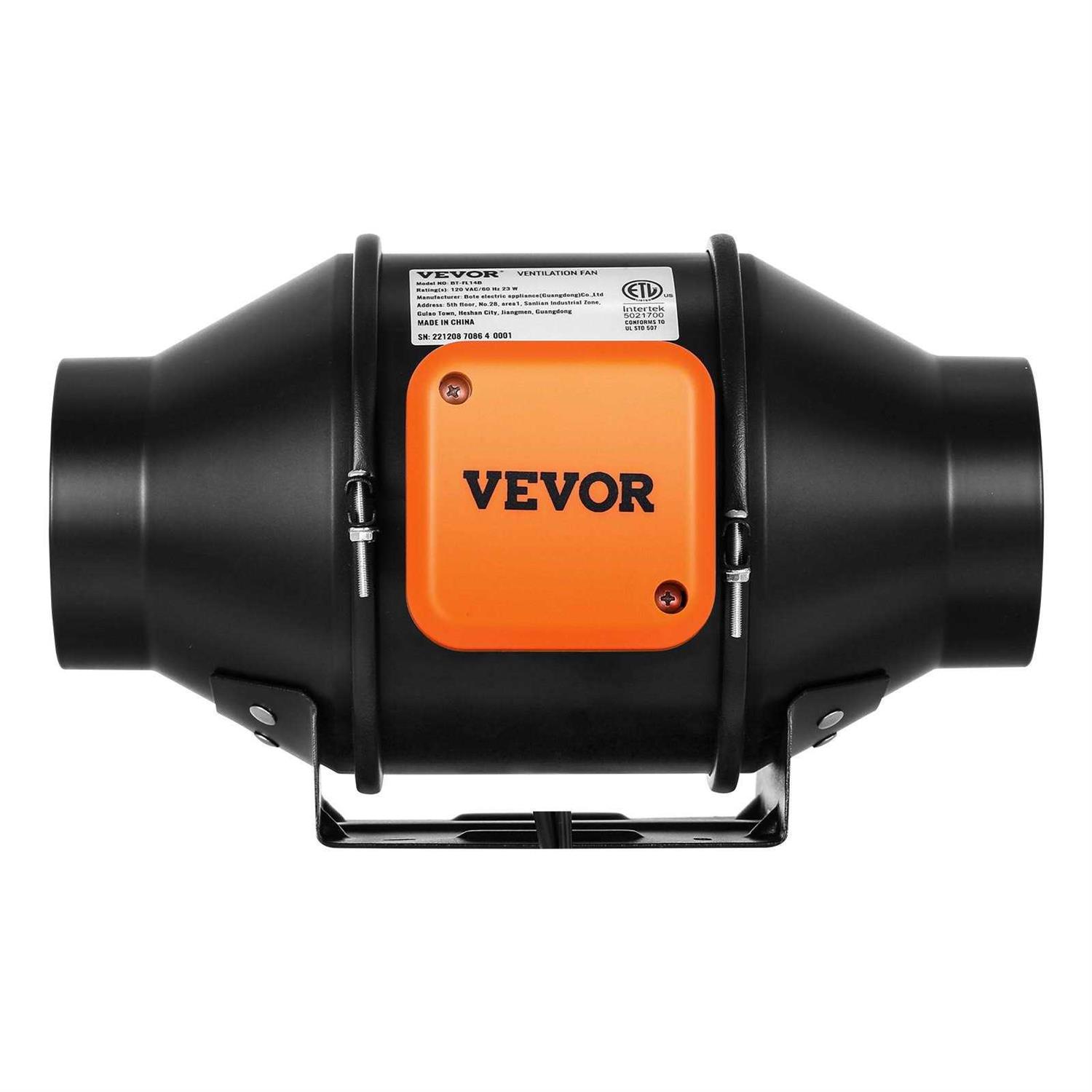 VEVOR Inline Duct Fan 4 in. 205 CFM with Temperature Humidity Controller Quiet EC-Motor Ventilation Exhaust Fan - Image 3