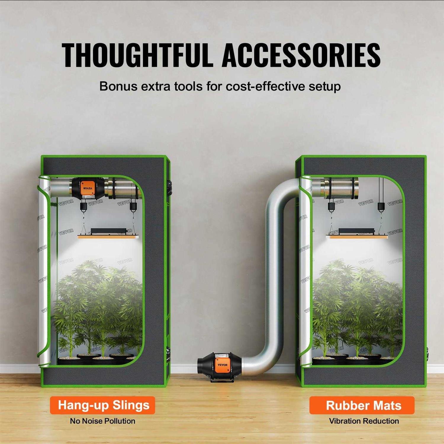 VEVOR Inline Duct Fan 4 in. 205 CFM with Temperature Humidity Controller Quiet EC-Motor Ventilation Exhaust Fan - Image 5